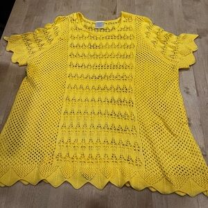 Regalia Yellow Ruffled Cropped Blouse